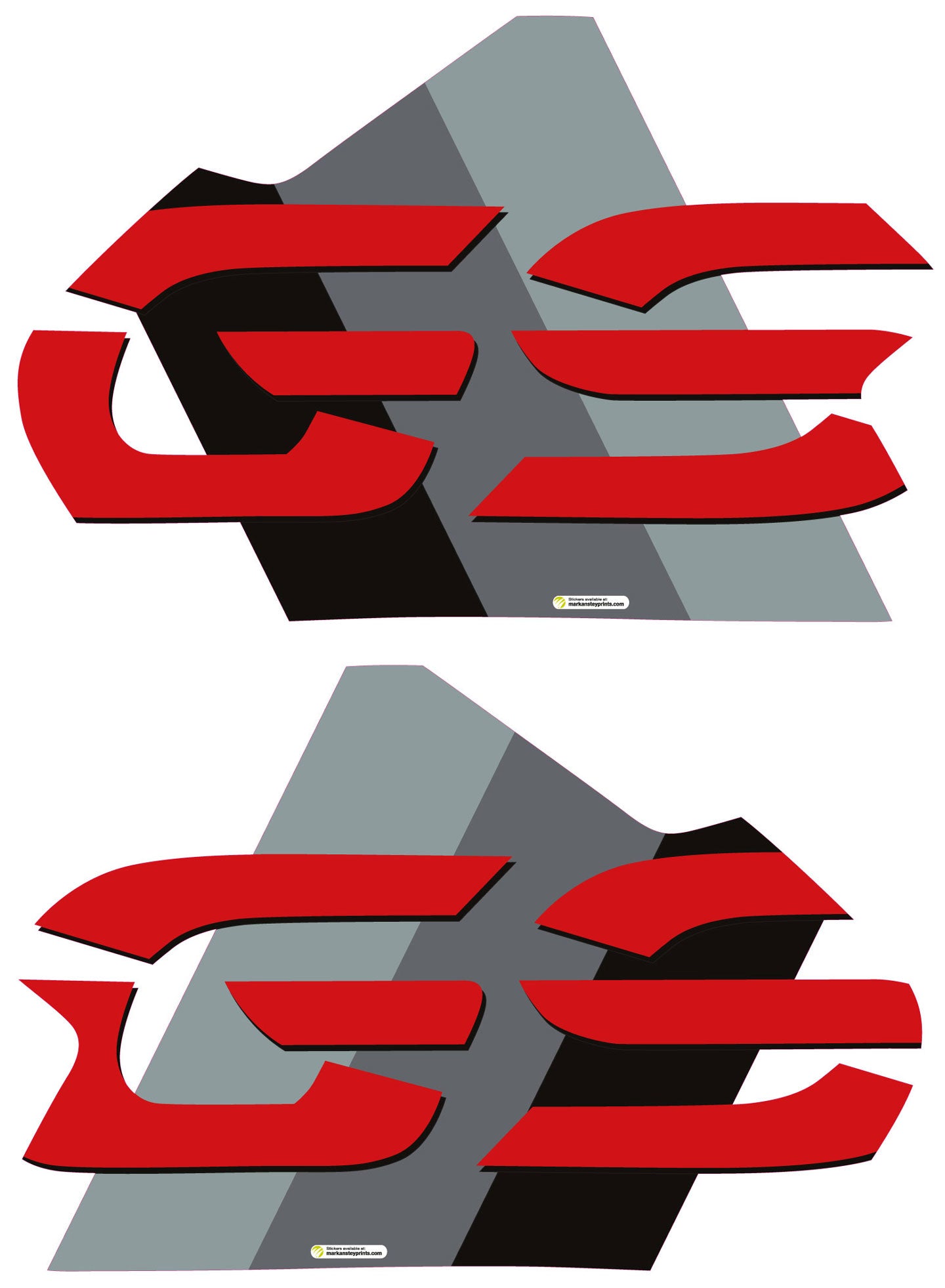 R1250GSA Ice Grey, Cut Out GS, Stripe Tank Decals (Ice Grey, Black and Red)