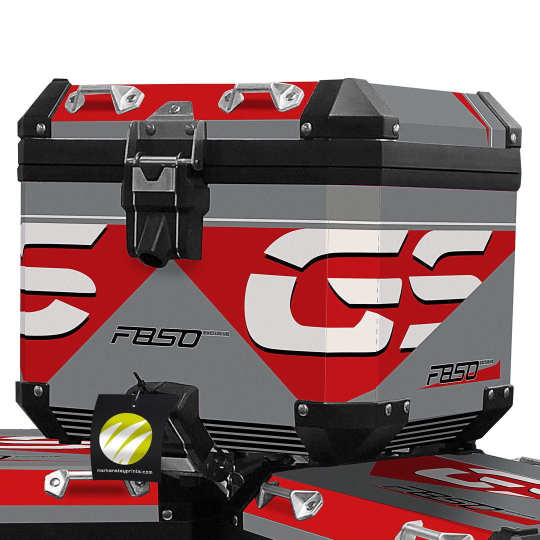 F850 GSA Red and Silver (Grey) Pannier Decals