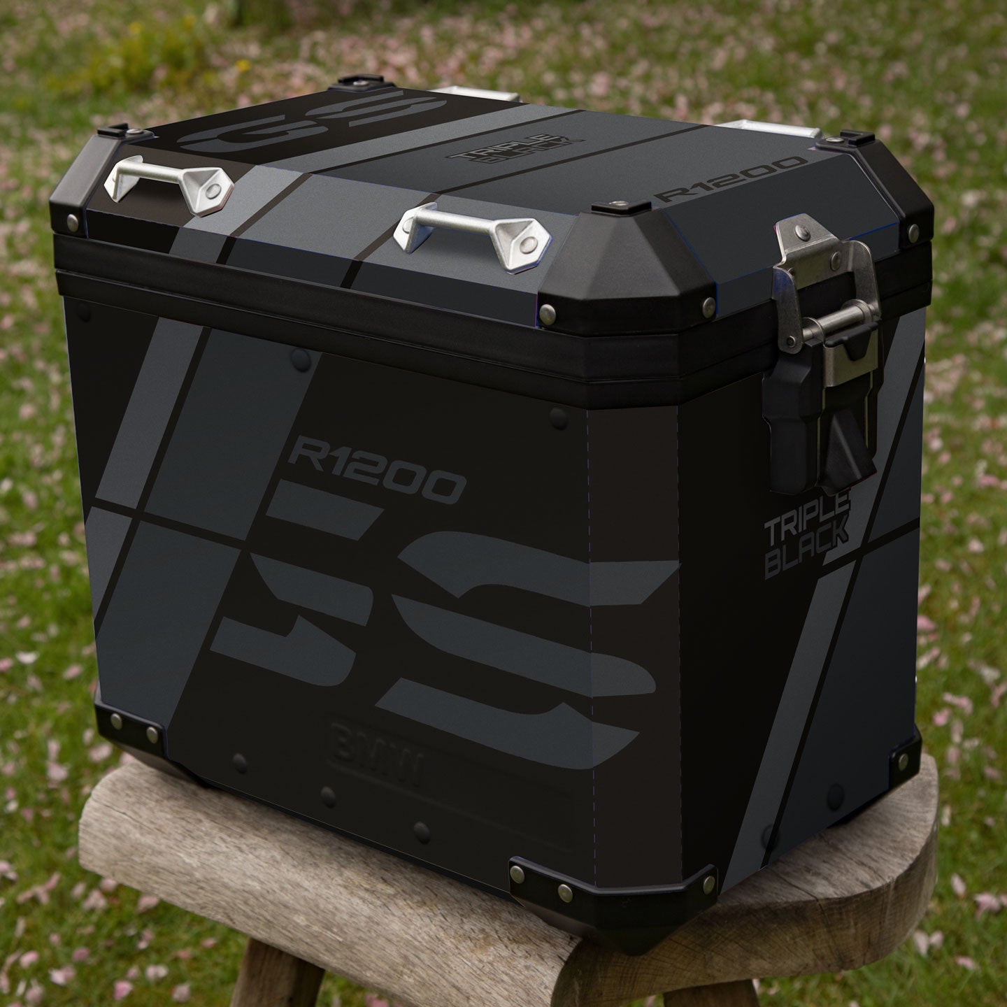 BMW R1200 GSA Triple Black Stripes Panniers Top Box Decals