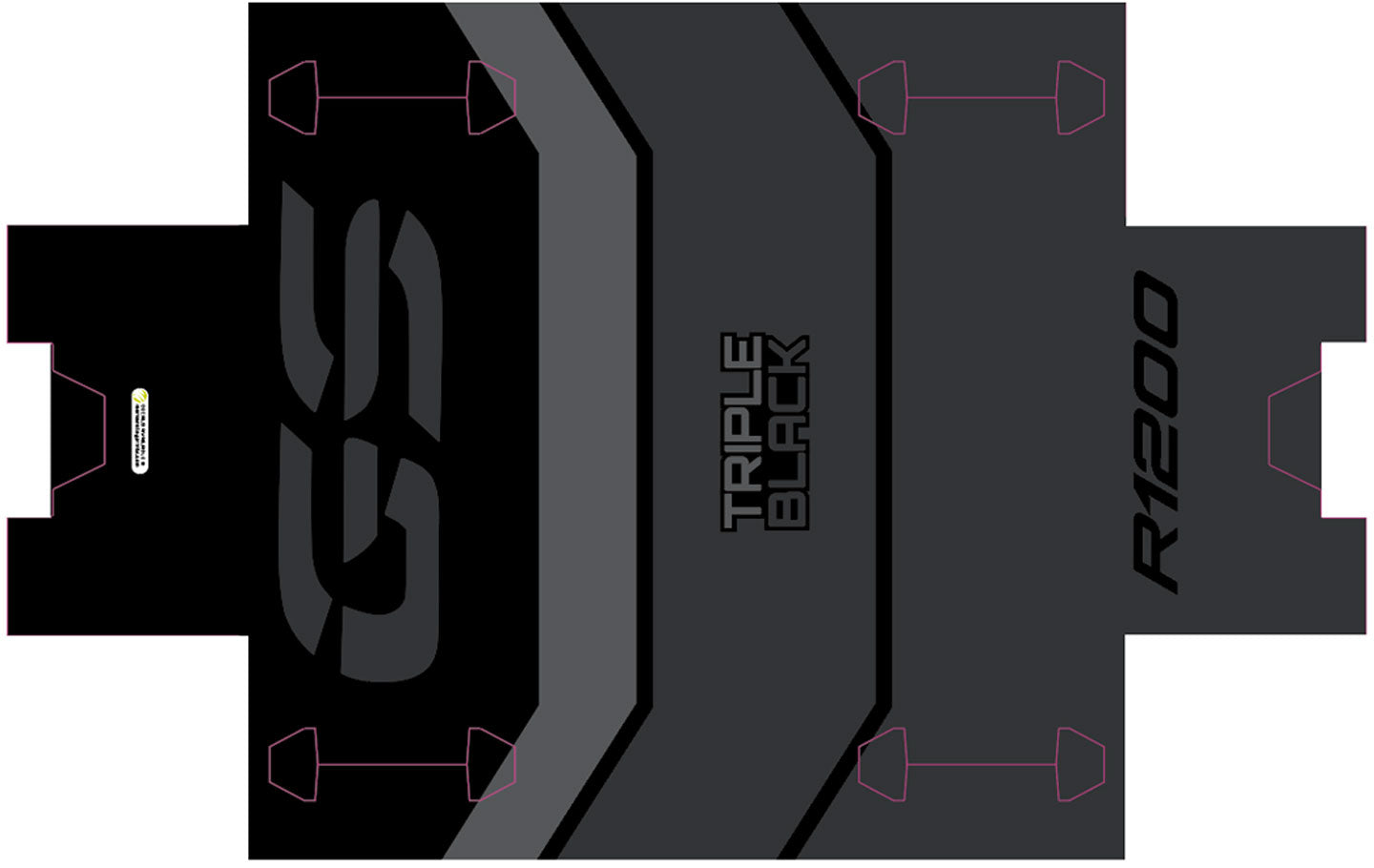 BMW R1200 GSA Triple Black Stripes Panniers & Top Box Decals