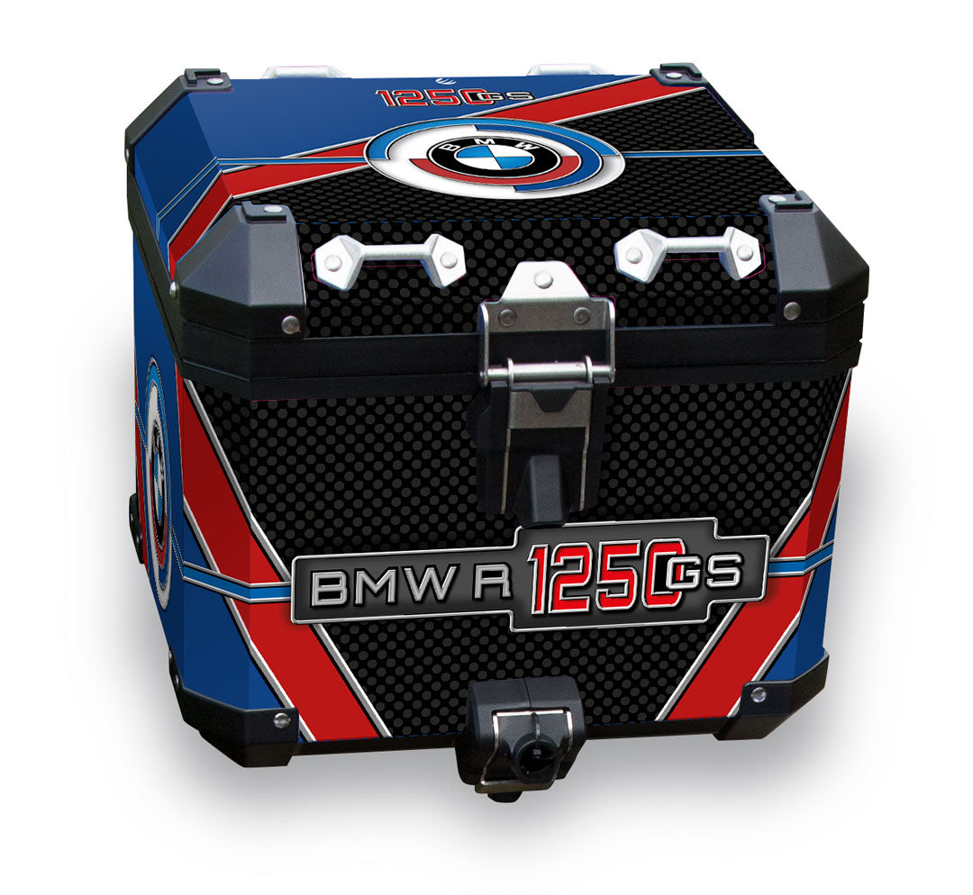 BMW R1250 GSA Rallye Red, White & Blue Retro Badge Panniers & Top Box Decals