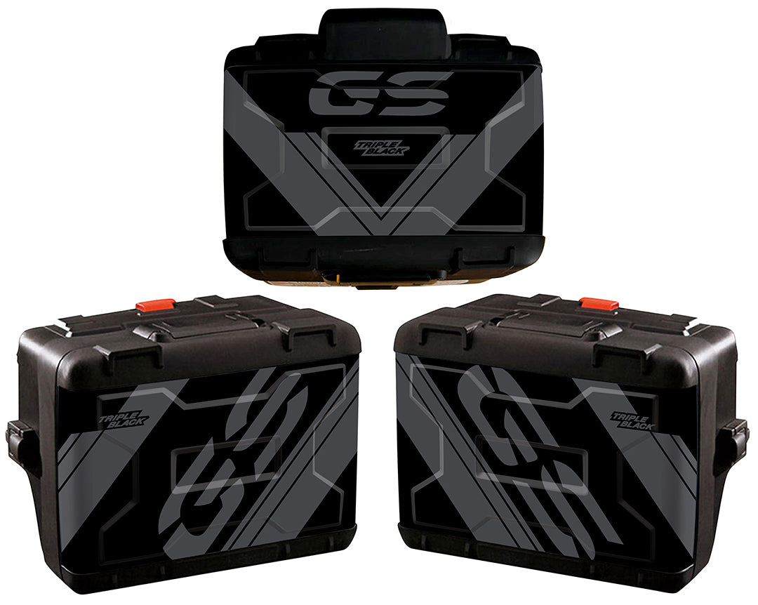 BMW R1250 GS Vario Pannier – 2021 Triple Black (Reversed colour ways) Decals