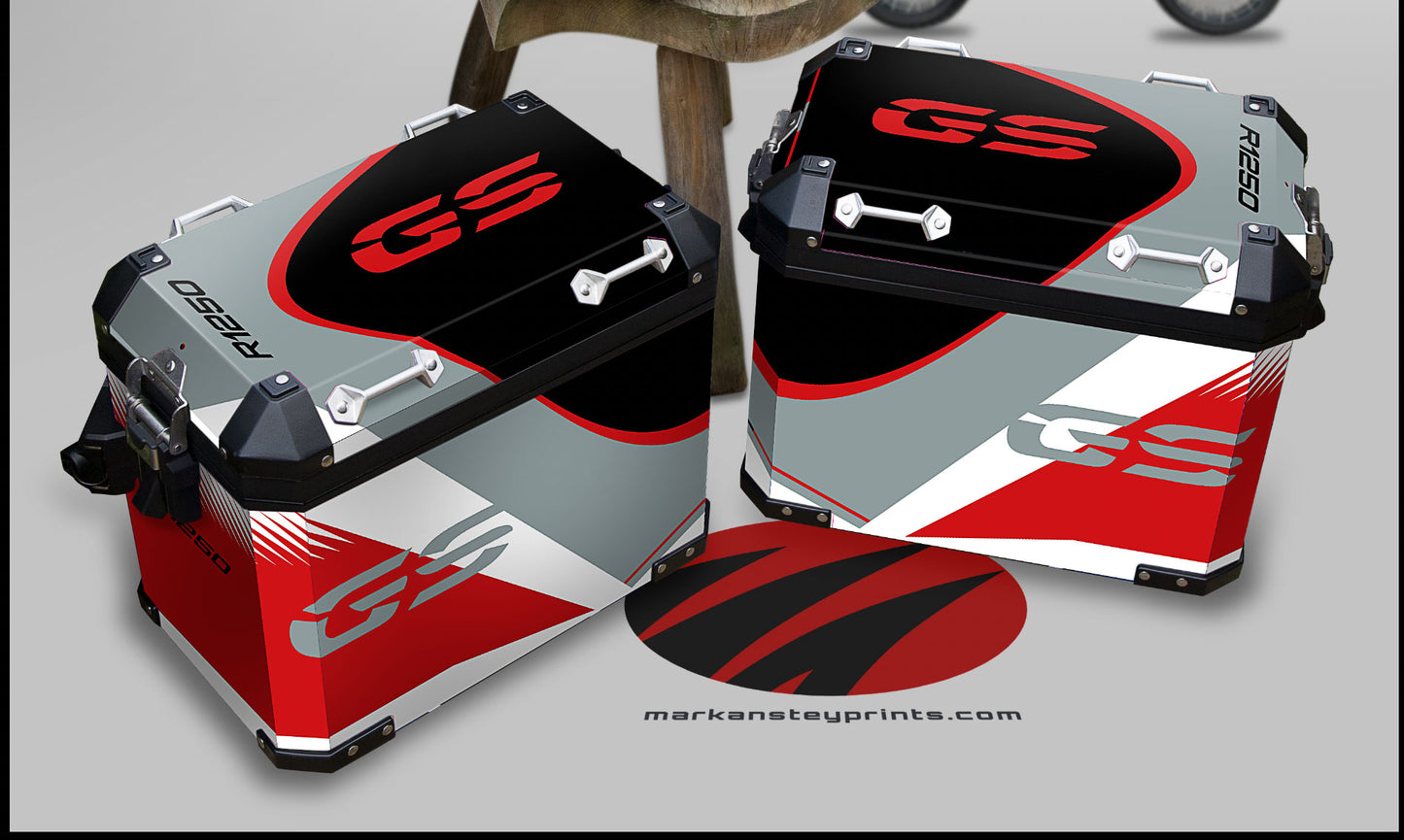 BMW R1250 GSA Ice Grey, Black & Red Triangles