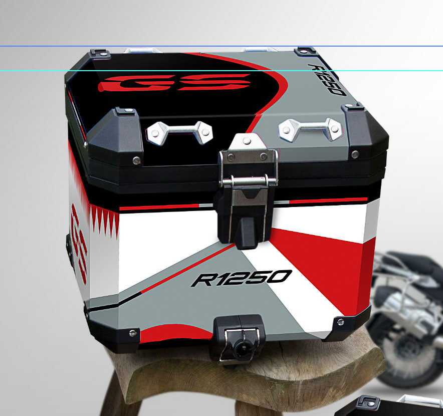 BMW R1250 GSA Ice Grey, Black & Red Triangles