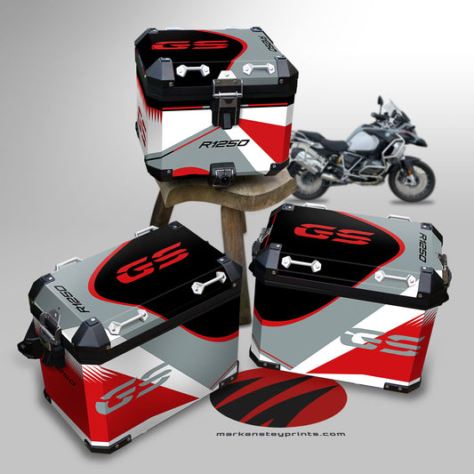 BMW R1250 GSA Ice Grey, Black & Red Triangles