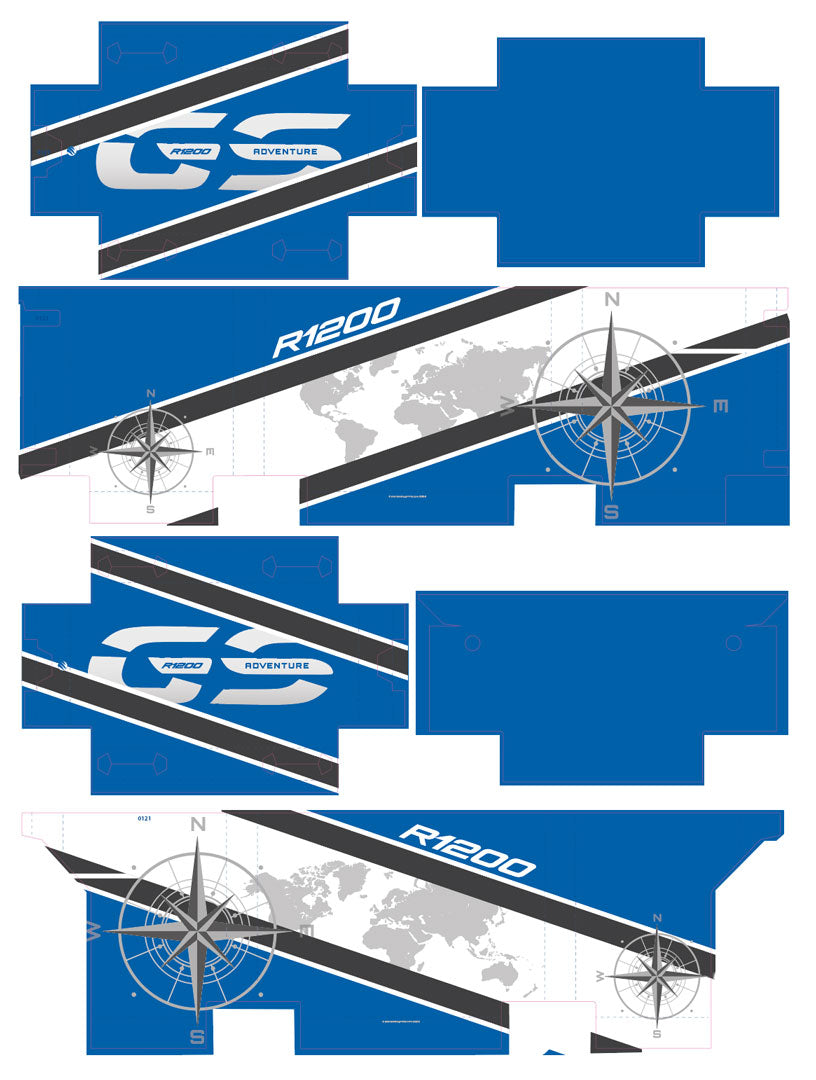 BMW R1200 GSA Rallye Blue World & Compass Decals – Mark Anstey Prints