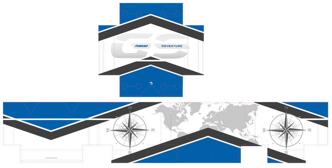 BMW R1200 GSA Rallye Blue World & Compass Decals – Mark Anstey Prints